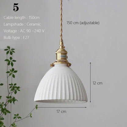 DecorBites™ Japanese Ceramic Pendant Light Scandinavian Style Luxury Lamp