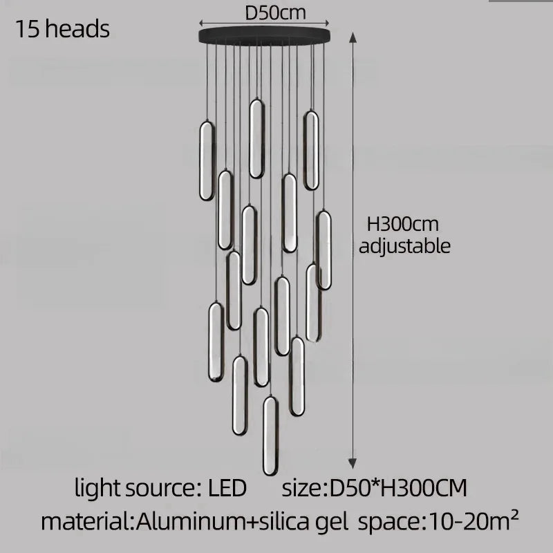 DecorBites™ LED Staircase Branch Chandelier for Modern Living & Dining Rooms