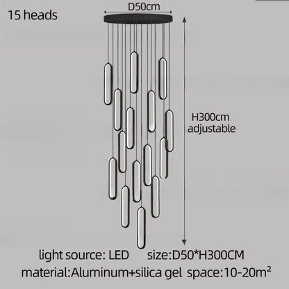 DecorBites™ LED Staircase Branch Chandelier for Modern Living & Dining Rooms