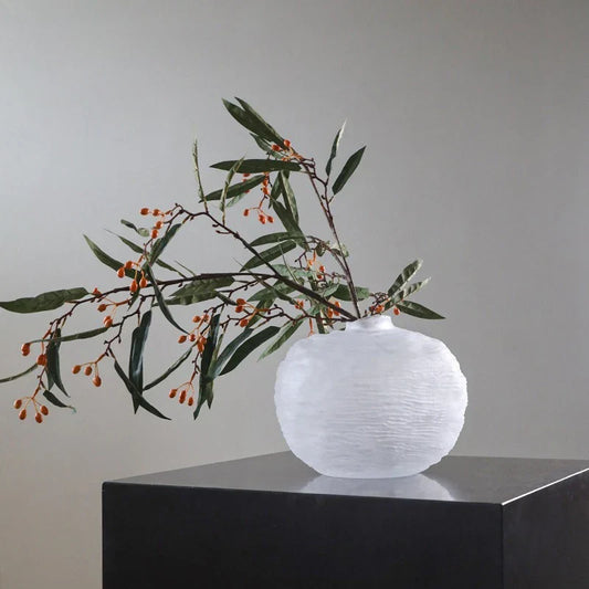 DecorBites™ Glass Pleats Vase for Hydroponics and Flower Arrangement