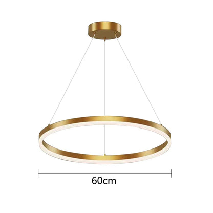 Lámpara colgante DecorBites™ Gold Ring, lámpara de techo LED circular de acrílico
