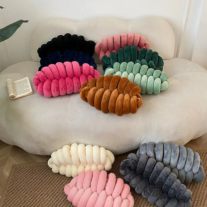 DecorBites™ Knot Plush Christmas Green Throw Pillow for Aesthetic Home Decor