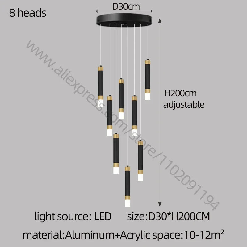 DecorBites™ LED Chandelier: Modern Nordic Acrylic Luxury Lighting for Home Decor