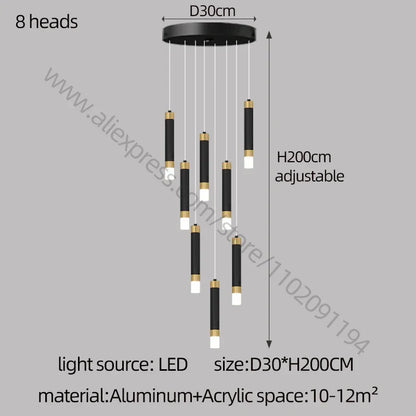 DecorBites™ LED Chandelier: Modern Nordic Acrylic Luxury Lighting for Home Decor