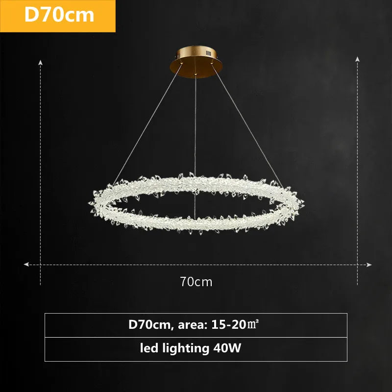 Lámpara colgante LED de círculo de cristal Luxe Decorbites™ - Estilo Art Deco regulable
