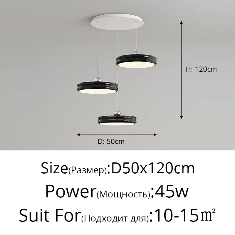 DecorBites™ Circular Dimmable Pendant Light Modern Chandelier for Dining Room, Kitchen Island