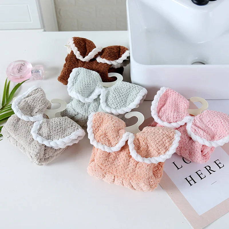 Coral Velvet Hand Towels Microfiber Kids Bathroom