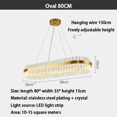 DecorBites™ Crystal Ring Chandelier LED Pendant Light Fixture