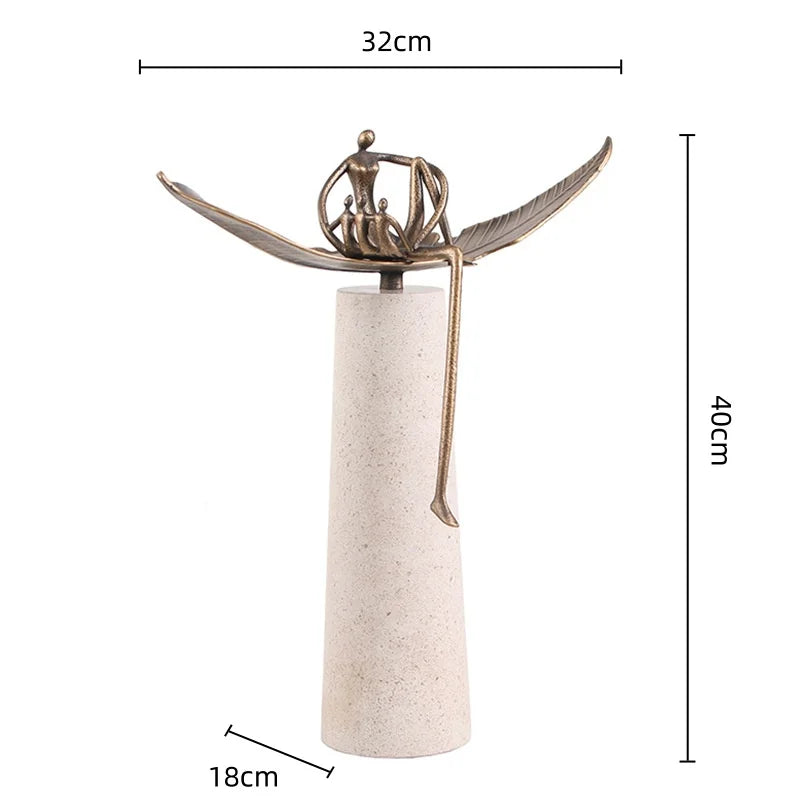 DecorBites™ Escultura abstracta de metal dorado para decoración del hogar | Adorno creativo