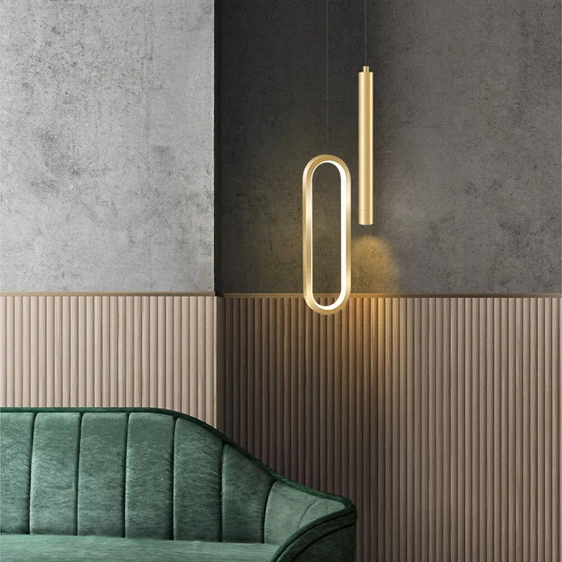 Nordic Black or Gold Iron Acrylic Pendant Light