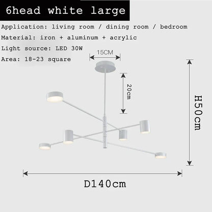 DecorBites™ Black Gold White LED Chandelier: Stylish Nordic Loft Lamp for Livingroom & Bedroom