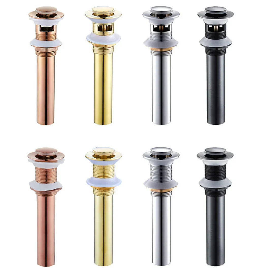 DecorBites™ Brass Pop Up Drain for Bathroom Lavatory Sink - Water Drainer