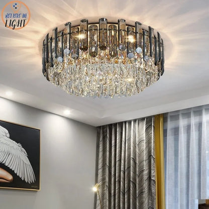 DecorBites™ Gold Crystal Chandelier for Living Room Luxury Lighting Fixture