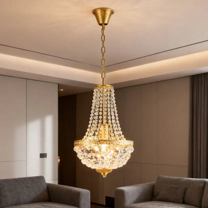 Retro Crystal Iron Pendant Light