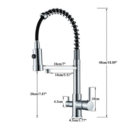 DecorBites™ Dual Spout Kitchen Water Filter Faucet with Rotation Water Purification Feature