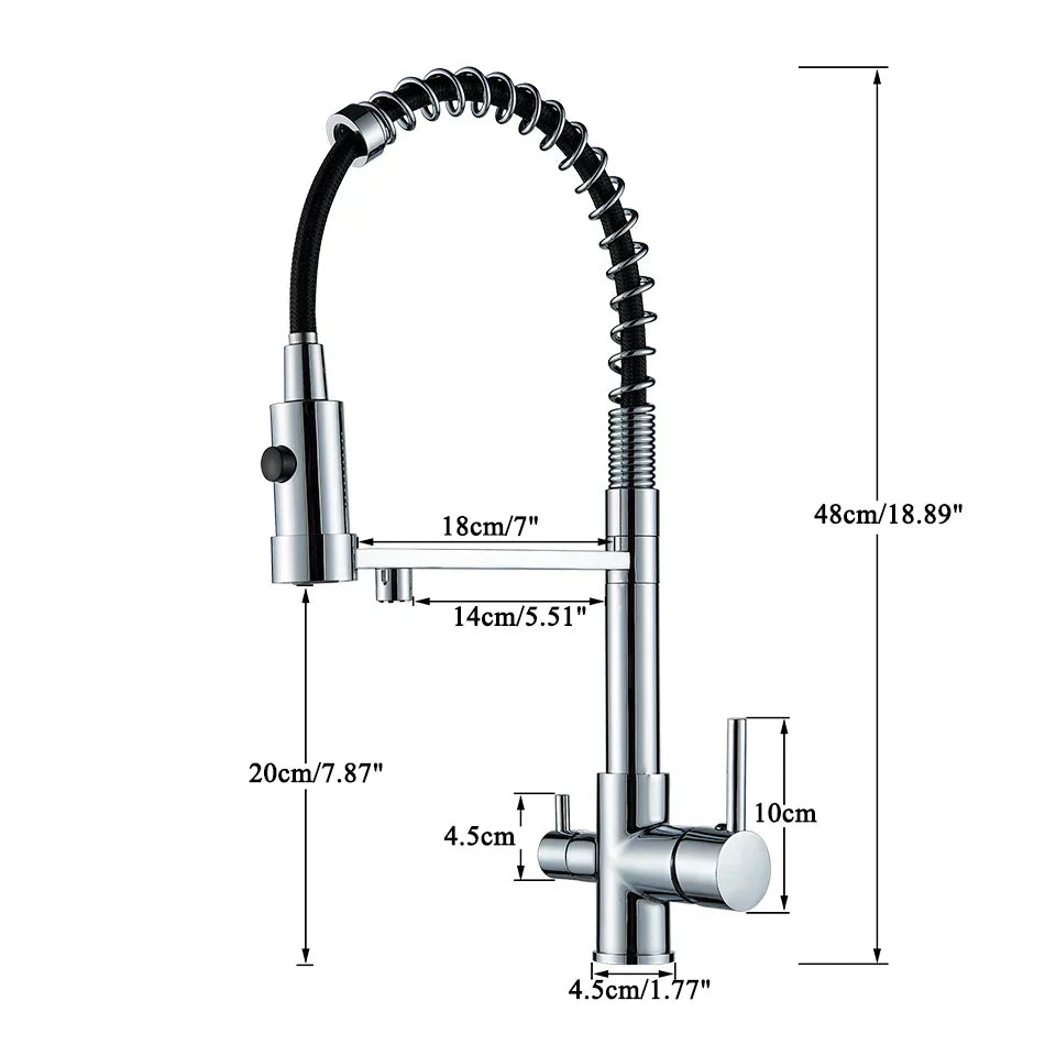 Decorbites™ Zweispundendrehbarer Wasserfilterarmatur mit Rotations-Wasserreinigungsfunktion