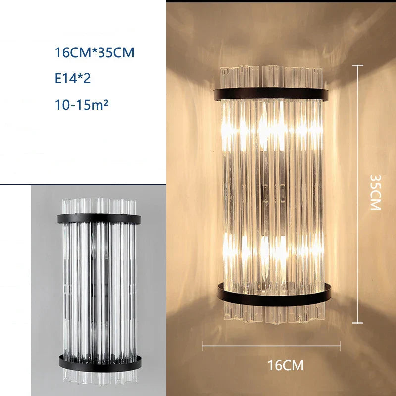 DecorBites™ Crystal Wall Lamp: Modern Light Luxury for Living Room, Bedroom, and Corridor