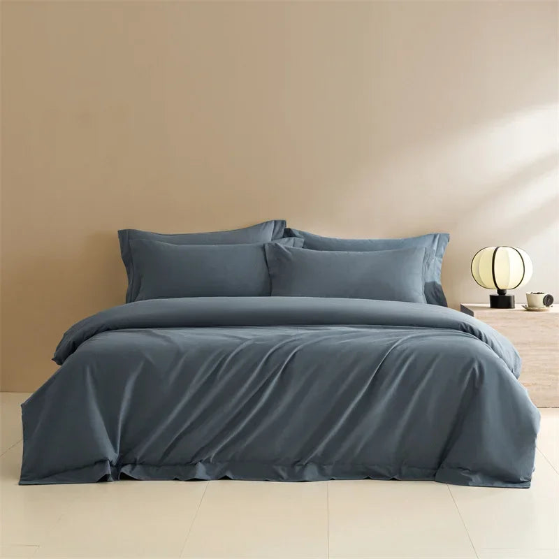 Decobites Solid Color 100% Cotton Bedding Set for Queen/King Size Beds