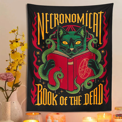 Decobites Mystical Cat Tapestry Wall Hanging Tarot Witchcraft Bohemian Home Decor