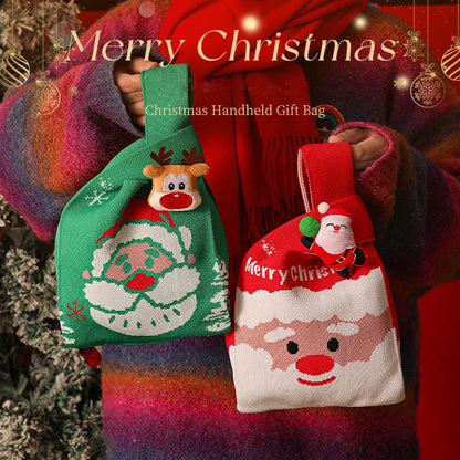 DecorBites™ Christmas Knitted Apple Bag with Doll Handbag for Holiday Decoration and Children