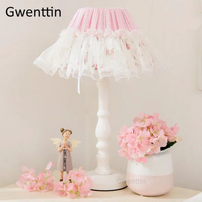 DecorBites™ Korean Lace Princess Table Lamp for Kids Room, Bedroom, Bedside - Modern Light