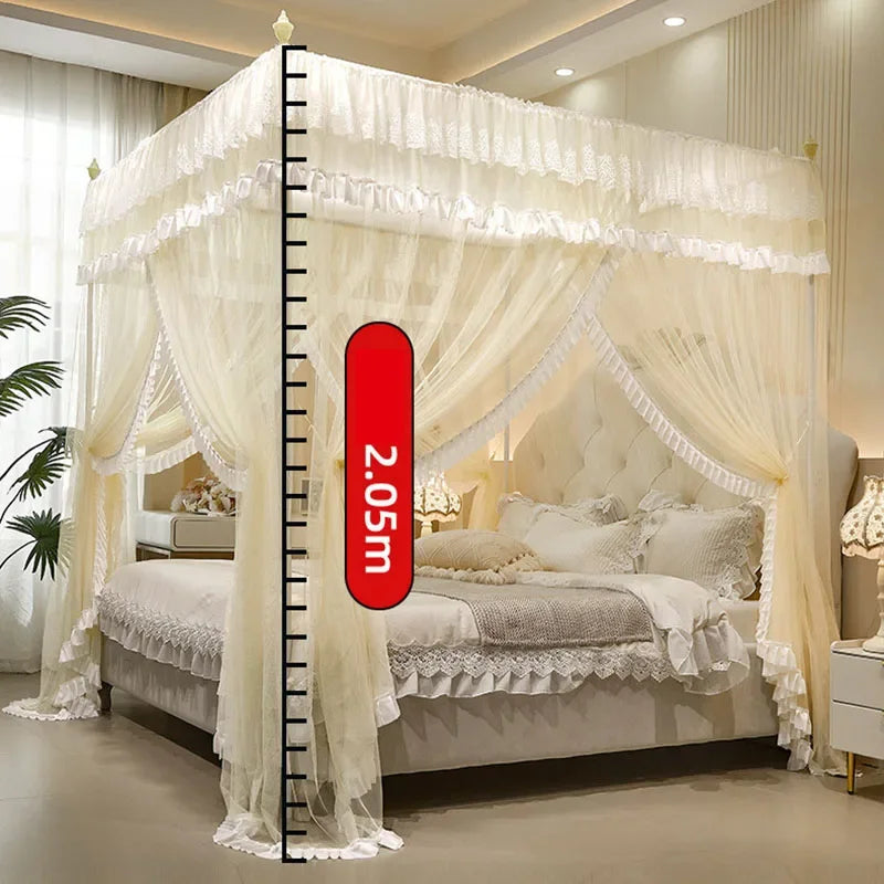 DecorBites™ Large Space Mosquito Net with Bracket. Encrypt Mesh, Insect-Proof Bed Curtain for Household.