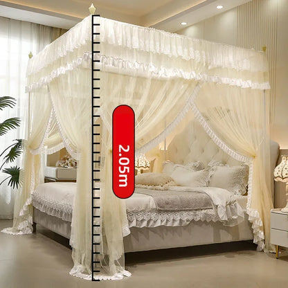 DecorBites™ Large Space Mosquito Net with Bracket. Encrypt Mesh, Insect-Proof Bed Curtain for Household.