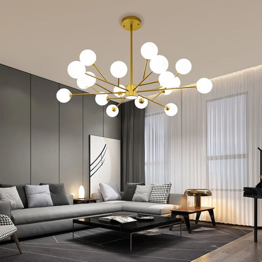 DecorBites™ Black Chandelier: Luxury Glass Pendant Lights for Living Room, Bedroom, and Restaurant