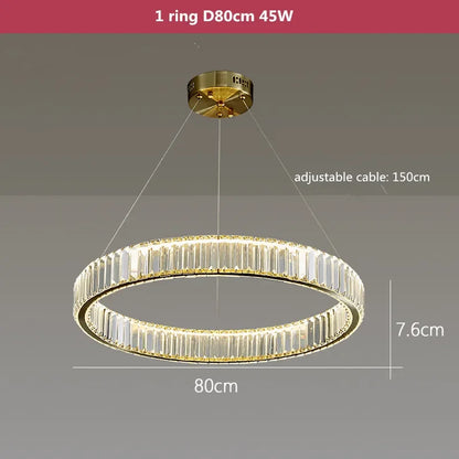 Lámpara de araña LED de cristal DecorBites™: Iluminación colgante moderna de acero para una decoración de vestíbulo lujosa