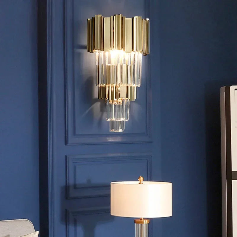 Gold Crystal LED Wall Light