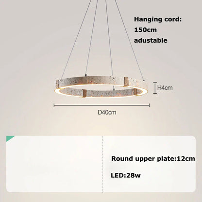 DecorBites™ LED Stone Ring Chandelier - Trendy Design for Living & Dining Room