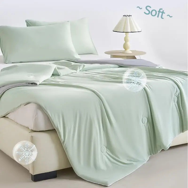 DecorBites™ Ice Cream Silk Quilt for Cool Summer Comfort, Single/Double Air Conditioning Blanket