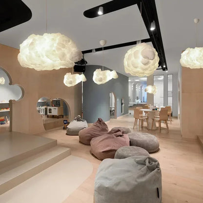 DecorBites™ Cloud Chandelier: Modern White Pendant Light for Commercial & Residential Spaces