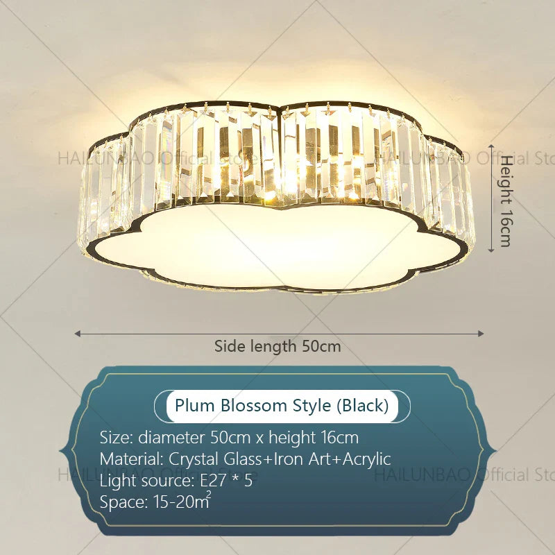 DecorBites™ Crystal Light: Modern Restaurant Hotel Ceiling Light for Living Room