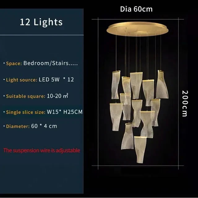 DecorBites™ Duplex Building Chandelier: Modern, Luxurious, LED, Large, Creative, Villa Pendant Lamp