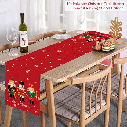 Christmas Table Runner Merry Christmas Decoration for Home Tablecloth Cover Xmas Ornament Navidad Noel Gifts New Year Party 2023