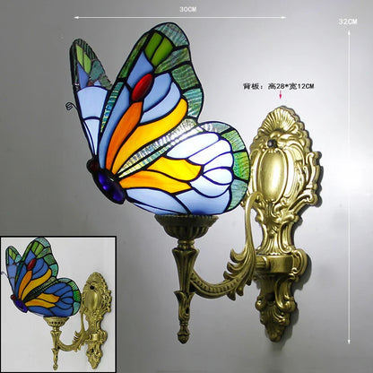 DecorBites™ Butterfly Stained Glass Wall Sconces for Home Living Room Bedroom Lighting