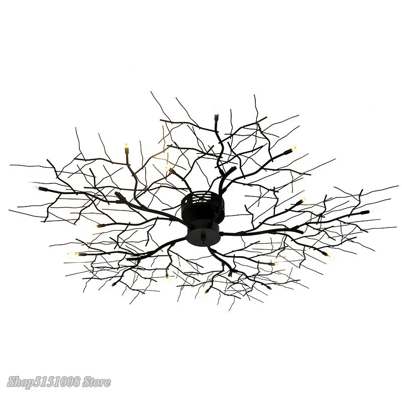 DecorBites™ Country Branch Iron Ceiling Light: American Style Living Room Decor Fixture