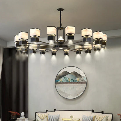 DecorBites™ Chinese Zen Marble Chandelier for Living Room, Restaurant, and Bedroom