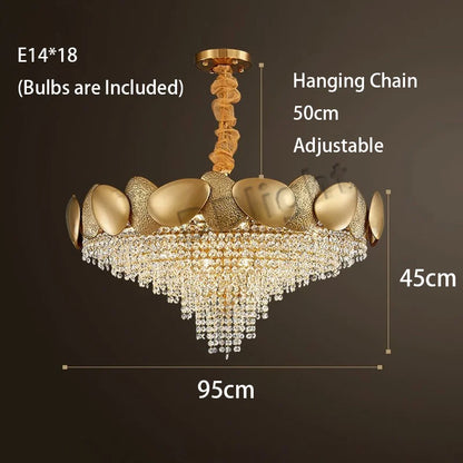 DecorBites™ Crystal Tassles Pendant Light: Modern Luxury Chandelier for Living Room
