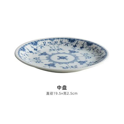 DecorBites™ Blue-and-White Ceramic Dining Set