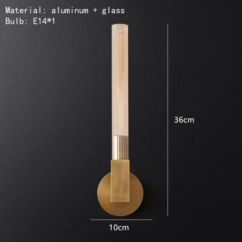 DecorBites™ Gold Metal and Glass Wall Sconce Light for Bathroom, Bedroom, Aisle, and Foyer