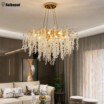 DecorBites™ Gold Crystal Grapes Chandelier for Dining Living Room Bedroom