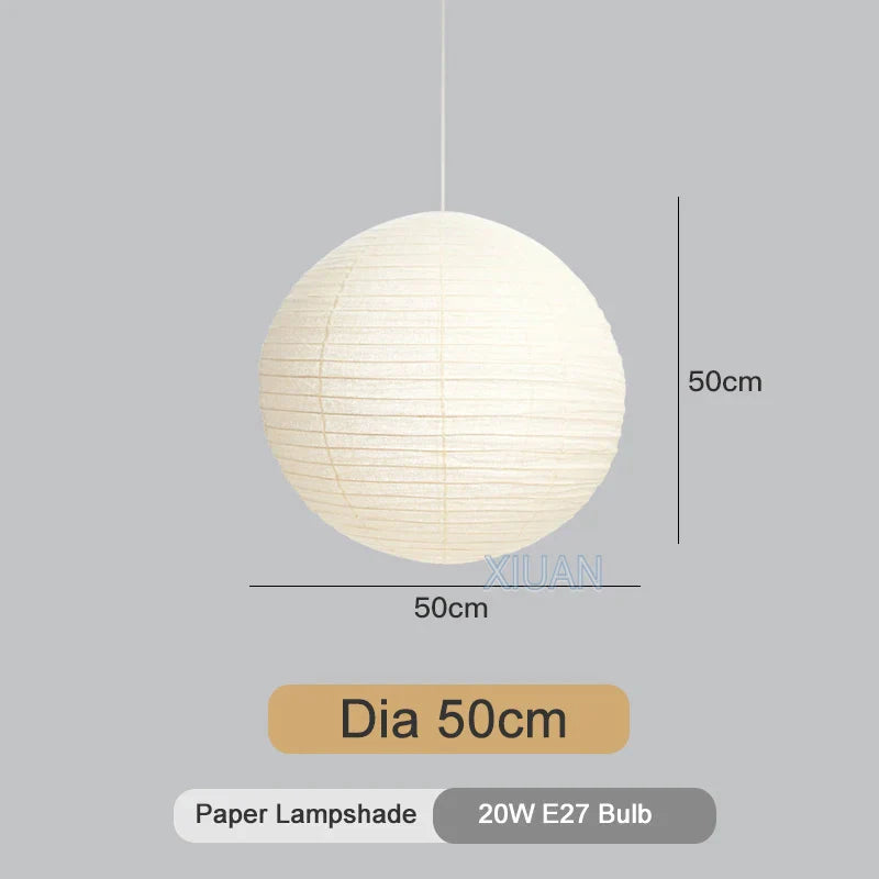 DecorBites™ Japanese Style LED E27 Round Ball Pendant Lamp for Home Decor