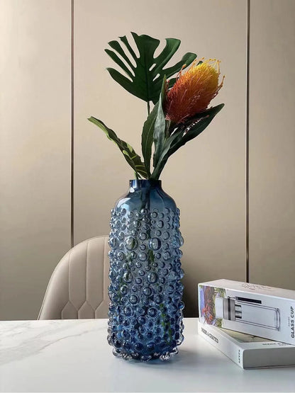 DecorBites™ Clear Glass Flower Vase Hydroponic Home Decoration Texture Uneven Texture