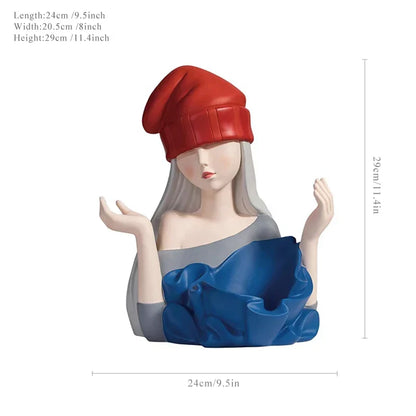 DecorBites™ Elegant Girl Sculpture Wine Rack & Glass Holder Home Decor Wine lover Gift