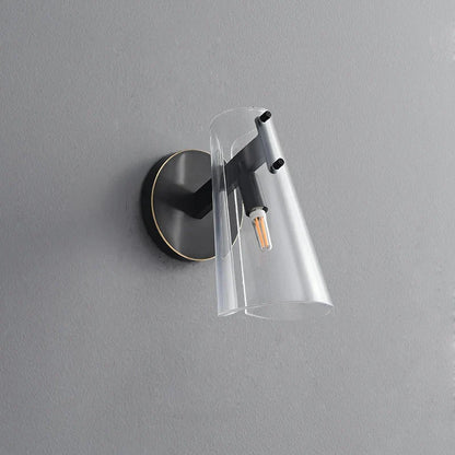 DecorBites™ Black Copper Bedroom Wall Lamp with Transparent Lampshade