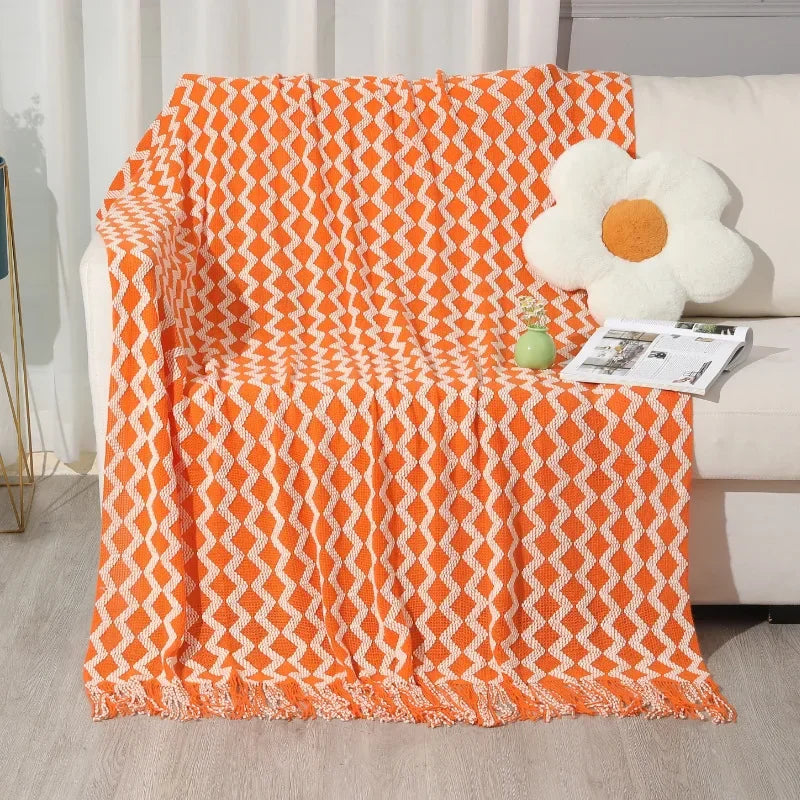Acrylic Tassel Throw Blanket