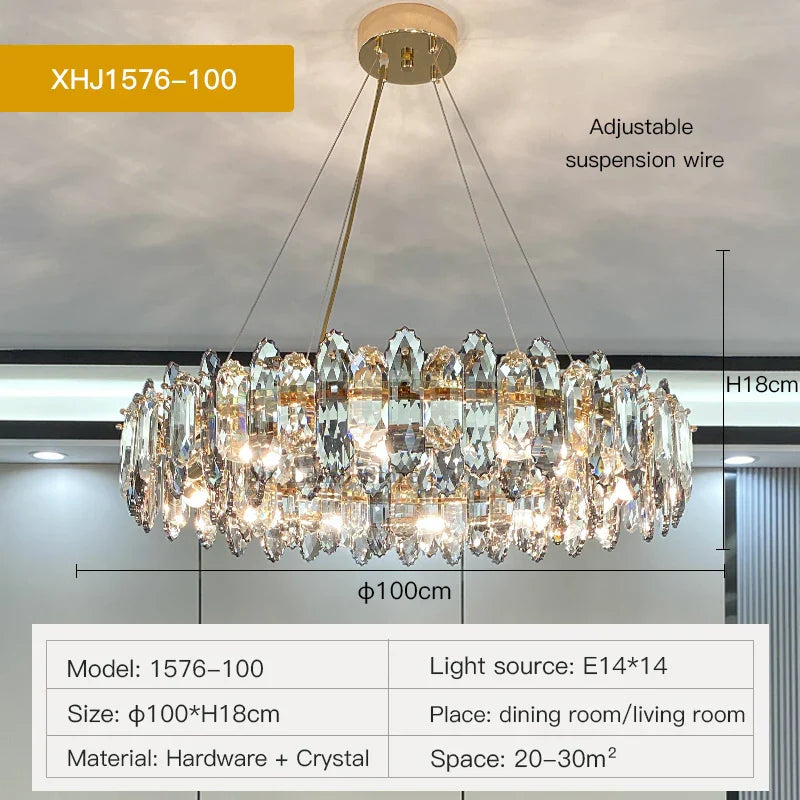 DecorBites™ Crystal Chandelier: Luxury Nordic Post-modern Design for Living Room, Bedroom, Dining Room