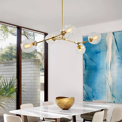 DecorBites™ Gold Glass Ball Pendant Lights for Modern Dining Room Decor